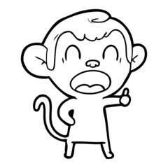 yawning cartoon monkey