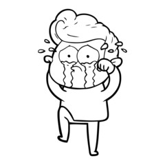 Obraz premium cartoon crying man