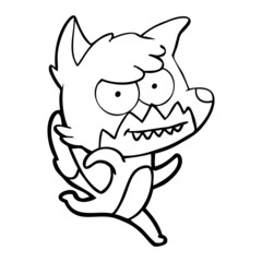 Obraz premium cartoon grinning fox