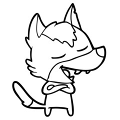 cartoon wolf laughing
