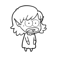 cartoon shocked elf girl