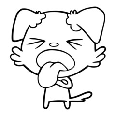 Fototapeta premium cartoon disgusted dog