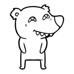 cartoon polar bear showing teeth