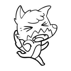 angry cartoon fox running
