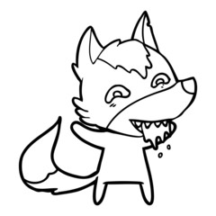 cartoon hungry wolf