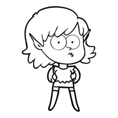 cartoon elf girl staring