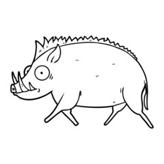 cartoon wild boar