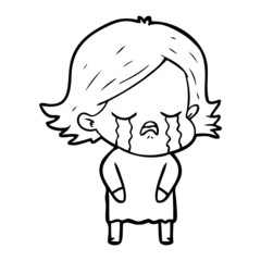 cartoon girl crying