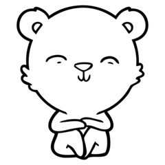 happy cartoon bear sitting