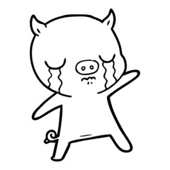 cartoon pig crying