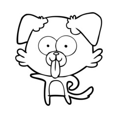 cartoon dog with tongue sticking out