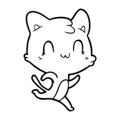 cartoon happy cat