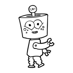 happy cartoon robot