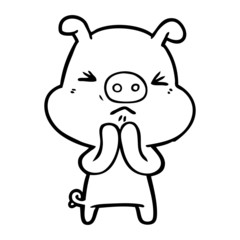 cartoon grumpy pig