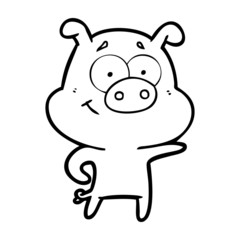 cartoon pig pointing