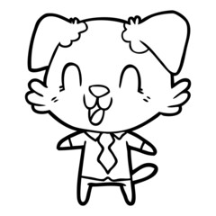 laughing cartoon dog manager