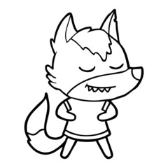 friendly cartoon wolf girl