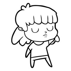 cartoon indifferent woman