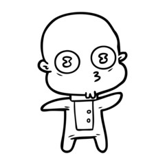 cartoon weird bald spaceman