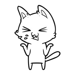cartoon cat hissing