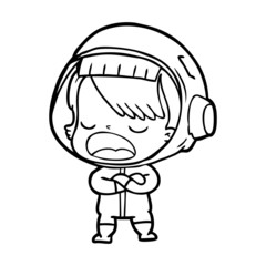 cartoon talking astronaut