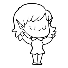 happy cartoon elf girl