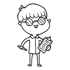 cartoon boy wearing spectacles
