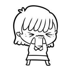 annoyed cartoon girl