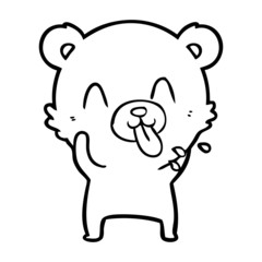 rude cartoon polar bear sticking out tongue