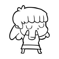 cartoon indifferent woman