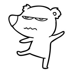 Obraz premium annoyed bear cartoon pointing