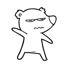 angry bear polar cartoon pointing