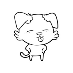 cartoon dog sticking out tongue