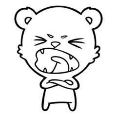 Naklejka premium angry cartoon polar bear