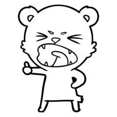 angry cartoon bear