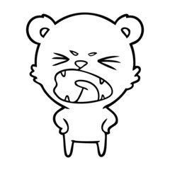 angry cartoon bear