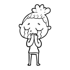 cartoon crying woman