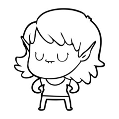 happy cartoon elf girl