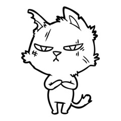 tough cartoon cat