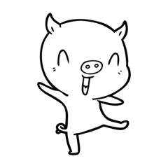 cartoon pig dancing
