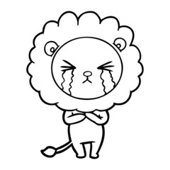 cartoon crying lion
