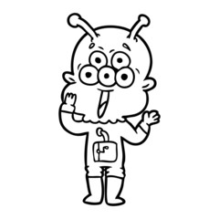 happy cartoon alien