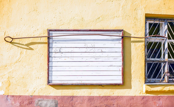 Fire hook at the empty stand