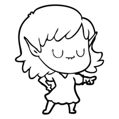 happy cartoon elf girl wearing dress