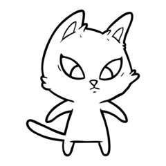 confused cartoon cat