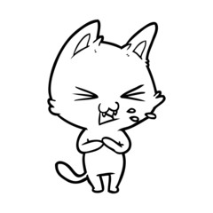 cartoon cat hissing