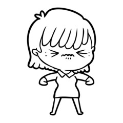 annoyed cartoon girl