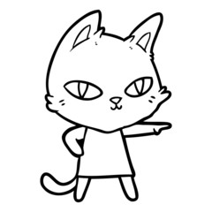 Obraz na płótnie Canvas cartoon cat staring
