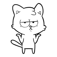 Fototapeta premium bored cartoon cat