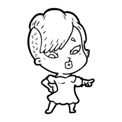 cartoon surprised girl